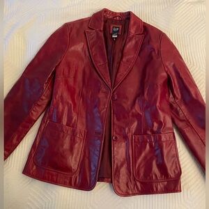 Vintage Women’s GAP Red Genuine Leather Jacket S